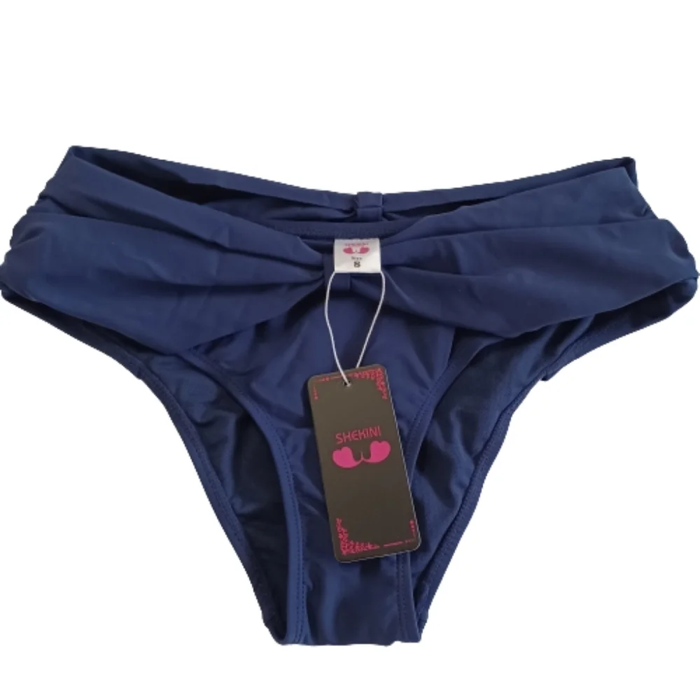 SHEKINI Bikini Bottoms Swimsuit Navy Blue Shekini NWT Swimwear Pool Beach NWT